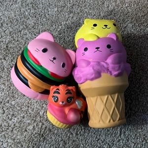 three pack, big, cat food squishies slow rising